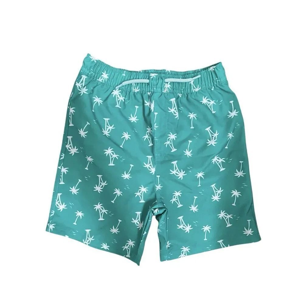 Wonder Nation Green Palm Tree Swim Trunks Shorts Kids Size 5T
